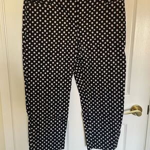 Ann Taylor Black and Cream Polka Dot ankle pants
